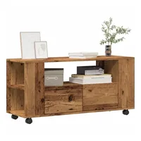 VidaXL TV-Schrank mit Rollen Altholz-Optik 102x34,5x43cm Holzwerkstoff