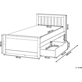 Beliani Olendon 90 x 200 cm Braun
