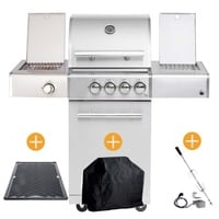 ALLGRILL CHEF Paket S2 Backburner Seitenkocher Steakzone GRATIS: Cover,