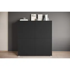 OTTO home PC-Schrank OTTO HOME "Kenia, Sekretär, Home Office", graphite schwarz matt, B:120cm H:125cm T:39,5cm, Sekretäre, Mit Push-to-open, Tastaturauszug und praktischem Stauraum