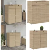 Vidaxl - Gartenschrank Beige 105x55x113 cm Poly Rattan - Outdoor-Schrank - Gartenschrank - Stauraum - Gartenorganisation - Rattan Gartenmöbel - Home