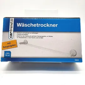 CARTREND Wäscheleine ausziehbar für Caravan 2 Saugnäpfe Silber