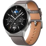 46 mm titangrau Lederarmband grau