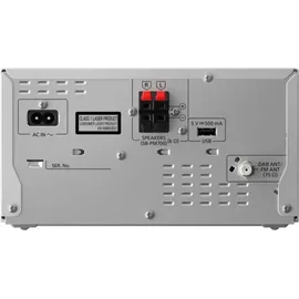 Panasonic SC-PM702 Micro Hi-Fi Stereoanlage mit CD, DAB+/FM-Radio, USB und Bluetooth, Lautsprecher 80 W, Schwarz, Silber