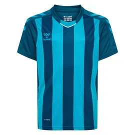 hummel hmlCORE XK Striped Jersey S/S Kids, blue coral/blue danube 164