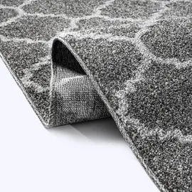 Sanat Boho Teppich – Moderner Teppich im Boho Stil, Geeignet für Wohnzimmer, Schlafzimmer, Flur, Esszimmer und Kinderzimmer – Skandi Grau, Größe: 160 x 230 cm