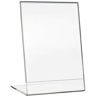 HMF 46930 Acryl Tischaufsteller schräg, DIN A6 Hochformat, Glasklar