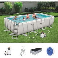BESTWAY Power Steel Frame Pool Set 549 x 274 x 122 cm inkl. Sandfilteranlage 56466
