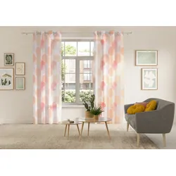 Gardine MY HOME "BELEM" Gr. 2, orange, B:140cm H:175cm, Polyester, Gardinen, 1 Schal, Polyester, Kreise