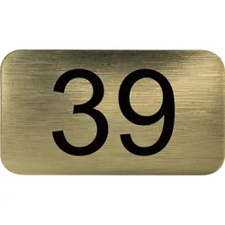 Nummernschild selbstklebend, 35 x 20 mm, Type 39, Kunststoff gold metallic