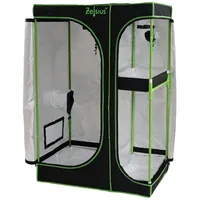 Zelsius Gewächshaus Grow Tent 160 x 120 x 205 cm schwarz/grün Pflanzenzucht Indoor schwarz