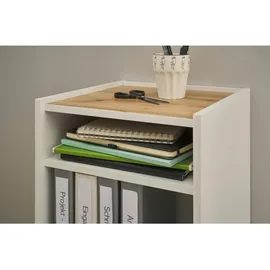 furn.design Schreibtischkombination 2-teilig weiß matt, Eiche Wotan 143 cm, Büromöbel Set | Gr.: onesize