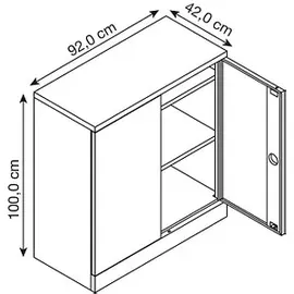 Gürkan Stahlschrank 109941 lichtgrau 92,0 x 42,0 x 100,0 cm, zerlegt