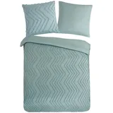 Pure Bettwäsche Zigzag, salbei Polyester B/L: ca. 155x220 cm, - salbei