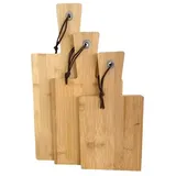 Spetebo - Bambus Schneidebrett 3er Set - 40 / 33 / 29 Cm - Holz Servierbrett In 3 Größen Mit Griff - Küchenbrett Servierplatte Brot Tapas Käse Wurst Platte
