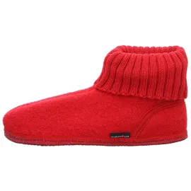 HAFLINGER Hüttenschuh Karl Filzpantoffel mit Kragen Hausschuh rot 42 - 42