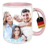 HD PRINT4YOU Tasse Personalisiert mit Foto Fototasse mit eigenem Foto selbst gestalten Keramiktasse Werbetasse Becher (Rosa)