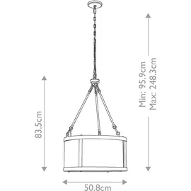 Elsteadlighting Bluffton 3-flammige Pendelleuchte - Ölgeriebene Bronze - FE-BLUFFTON-3P