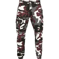 URBAN CLASSICS Camo Cargo Jogging Pants 2.0 wine camo, Größe 36