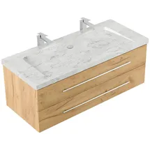 Posseik Waschbecken mit Unterschrank WHITE YAMO 130 eiche gold 130,0 x 55,0 x 50,0 cm