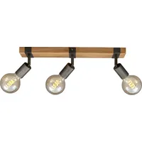 Briloner Spotleuchte dreh- und schwenkbar 3x E27 Metall-Holz Gunmetal