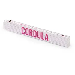 Personalisierter Zollstock | Metrie 2m Block 52 | mit weiblichen Namen Name: Cordula