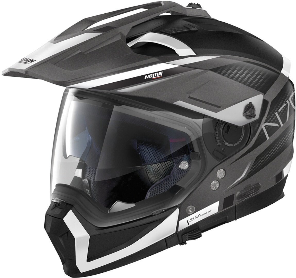 Nolan N70-2 X Earthquake 2023 N-Com Helm, grijs-wit, XL Voorman