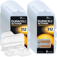 120 Duracell Activair Hörgerätebatterien PR41 Braun 312 + Box f. 2 Zellen