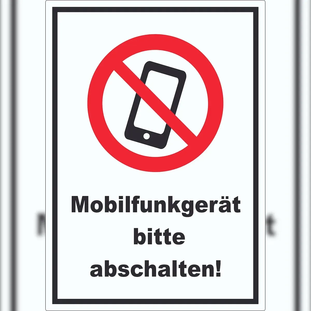 Smartphone Handy aus Mobilfunkgerät abschalten Aufkleber A5 (148x210mm)