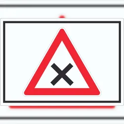 Aufkleber Achtung Kreuzung Vorfahrt rechts Symbol A1 (594x841mm)