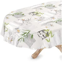 ANRO Tischdecke abwaschbar Wachstuch Wachstuchtischdecke Oval 140 x 320cm
