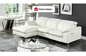 Relaxsofa Ecksofa Leder - Ecke Links - Elfenbeinfarben - LISMORE