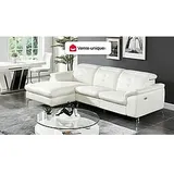 Relaxsofa Ecksofa Leder - Ecke Links - Elfenbeinfarben - LISMORE