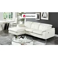 Relaxsofa Ecksofa Leder - Ecke Links - Elfenbeinfarben - LISMORE