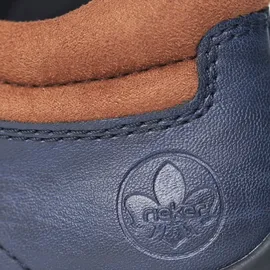 Rieker Damen Sneaker mit weichem Schaftrand, Freizeitschuh, Halbschuh, Schnürschuh blau N1400-14 Fleecefutter Komfort