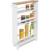bomoe Nischenregal 15cm breit Hylla 79x50cm Weiß & Eiche Metall, 15x79x50 cm, Esszimmer, Servierwagen