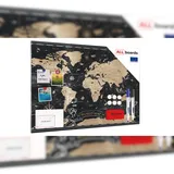 ALLboards Magnettafel Weltkarte 90 x 60 cm Schwarz