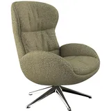 flexlux Relaxsessel "Haze, hervorragender Komfort, Alu Fuß, organisches Design, ergonomisch", grün (fall grün), B:70cm H:104cm T:79cm, 62% Polyester, 17% Cotton, 14% Linen, 12%Polyester, 4% Wool, Sessel, Relaxsessel, Rückenteilverstellung, drehbar, Fuß Alu