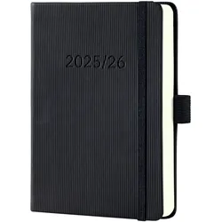 Sigel Wochenkalender Conceptum ca. A6 18 Monate Hardcover schwarz 2025/2026