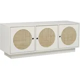 Beliani Sideboard weiß / beige 3 Türen 120 x 40 x 40 cm UYUNI