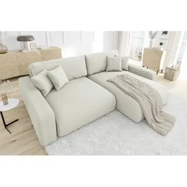 s-style möbel Ecksofa mit Bettfunktion und Bettkasten Beige