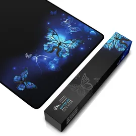 CSL Gaming Mauspad, XXL, 900 x 400 x 3 mm, Schreibtischunterlage, extralarge, waschbar, Schmetterlinge