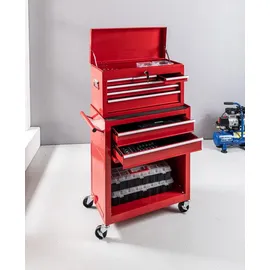 HC Tools 2 in 1 Werkstattwagen 6 Schubladen ca. 60 cm rot