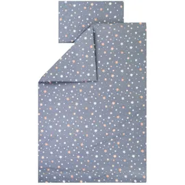 Julius Zöllner Kinderbettwäsche 100x135 + 40x60 cm, 2-teiliges Set aus Deckenbezug und Kissenbezug, 100 Jersey-Baumwolle, mit Reißverschluss, Standard 100 by OEKO-TEX, Shiny Stars