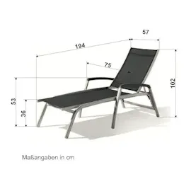Sieger Bodega 190 x 74 x 102 cm graphit/grau klappbar