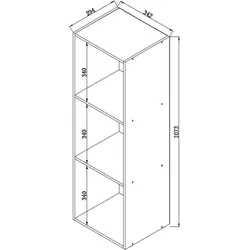 VCM Platto3 Regal für LP 3 Ablagen Nussbaum dekor.