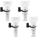 Waufoae 4 Stück Regenmesser, 35mm Regenmesser Ersatzglas mit Halterung, Regenmesser Glas, Regenwassermesser, Niederschlagsmesser, Trichterförmiger Regenmesser Outdoor, für Hof, Garten, Außenbereich