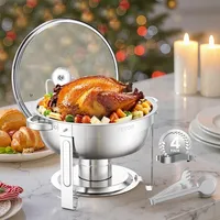 Vevor Chafing Dish Set Speisenwärmer Edelstahl 4,7L 4 Stk.
