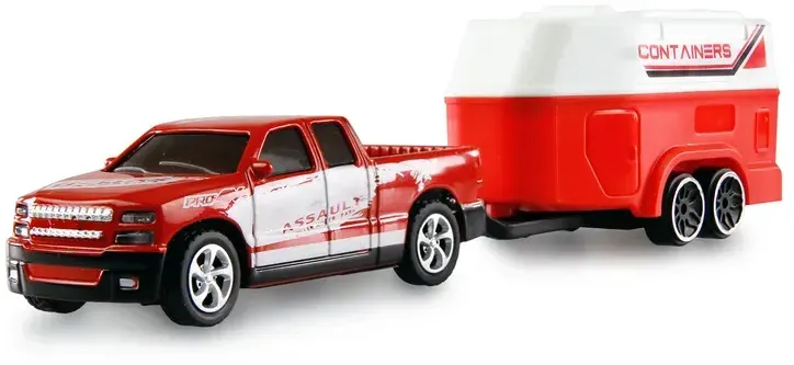 Amewi RC Pickupp DIE CAST mit Pferdeanhänger 1:64 RTR rot