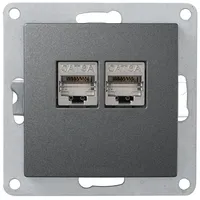 McPower Netzwerk-Dose McPower ''Flair'' CAT6A, UP, anthrazit, vollgeschirmt